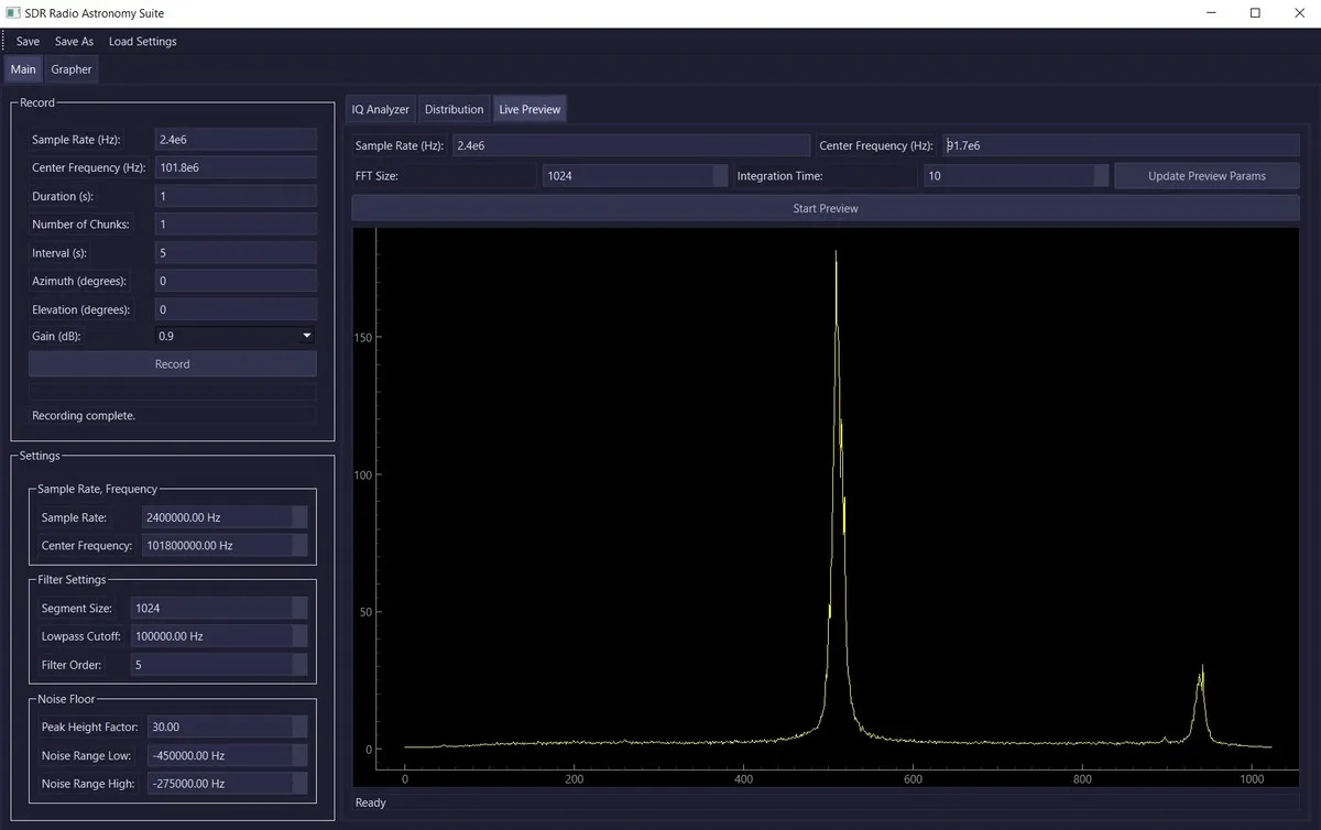 SDR Astronomy Software